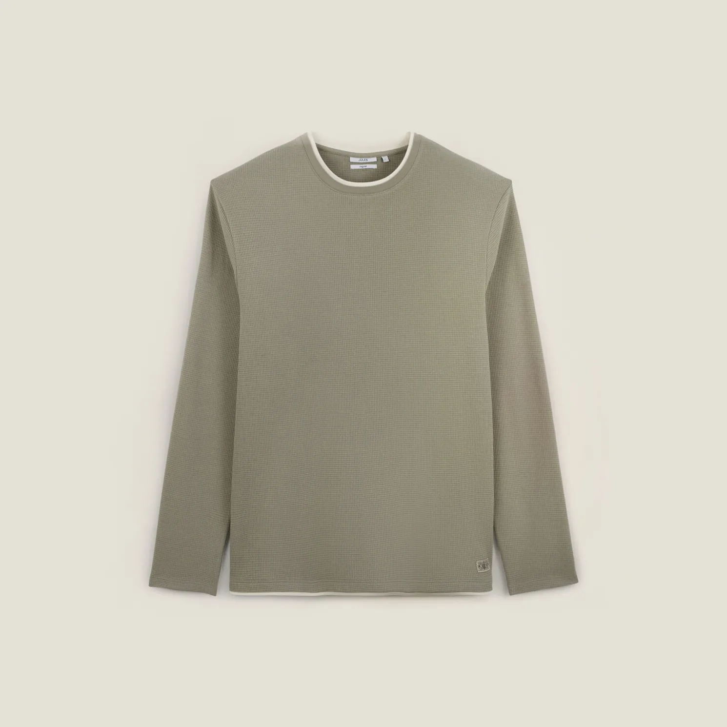 T-shirt met ronde hals in fantasiestof