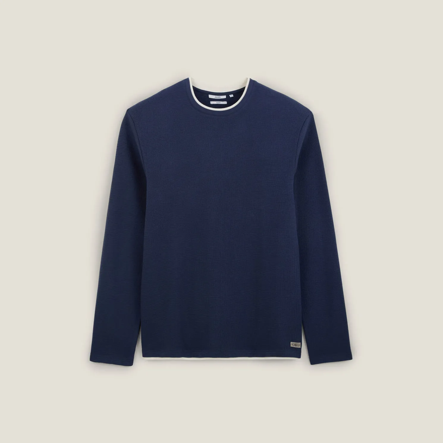 T-shirt met ronde hals in fantasiestof