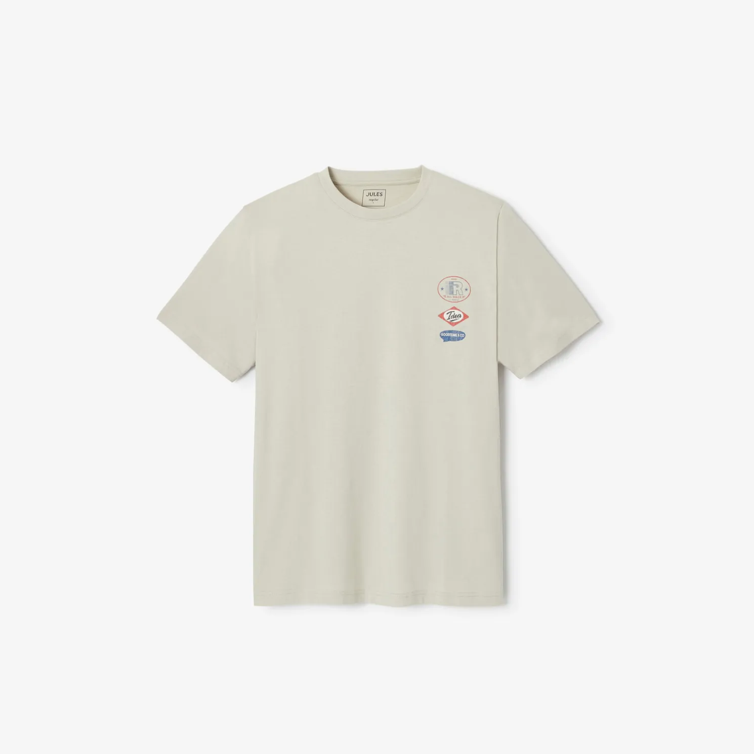 T-shirt met ronde hals en willekeurige print