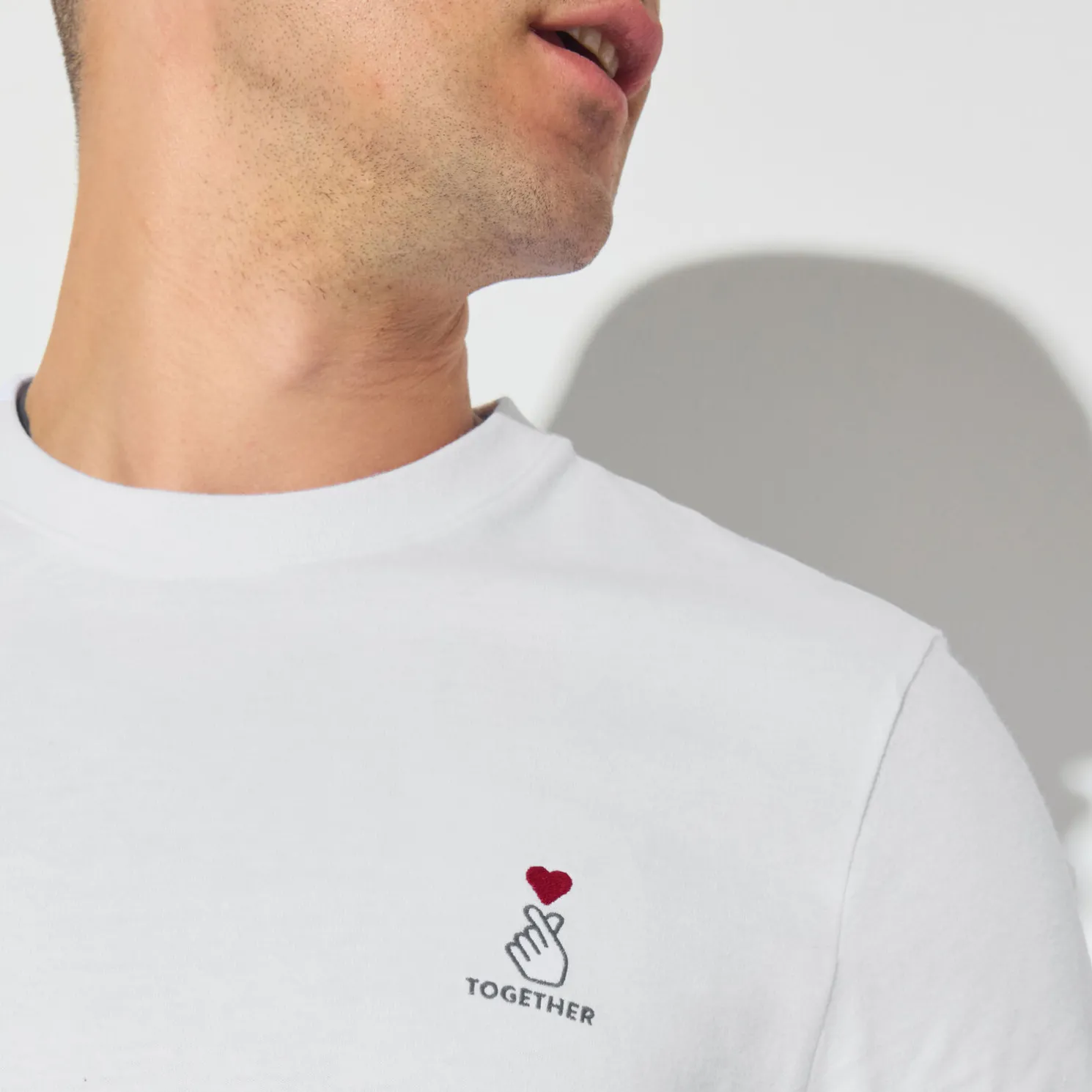 T-shirt met ronde hals in katoen