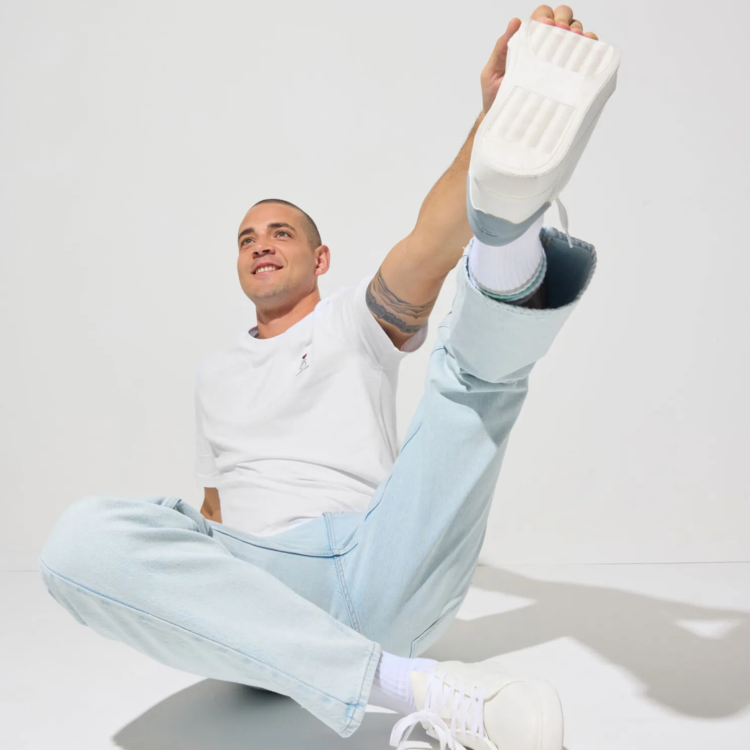 T-shirt met ronde hals in katoen