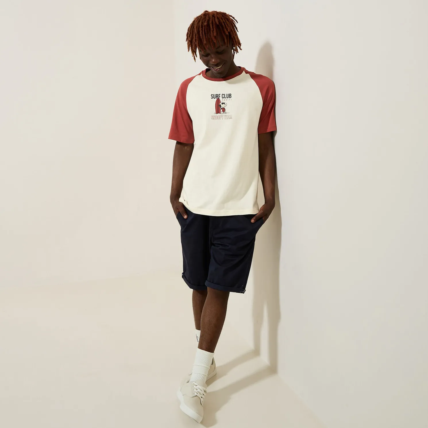 T-shirt met Surf Club-print, Peanuts-licentie