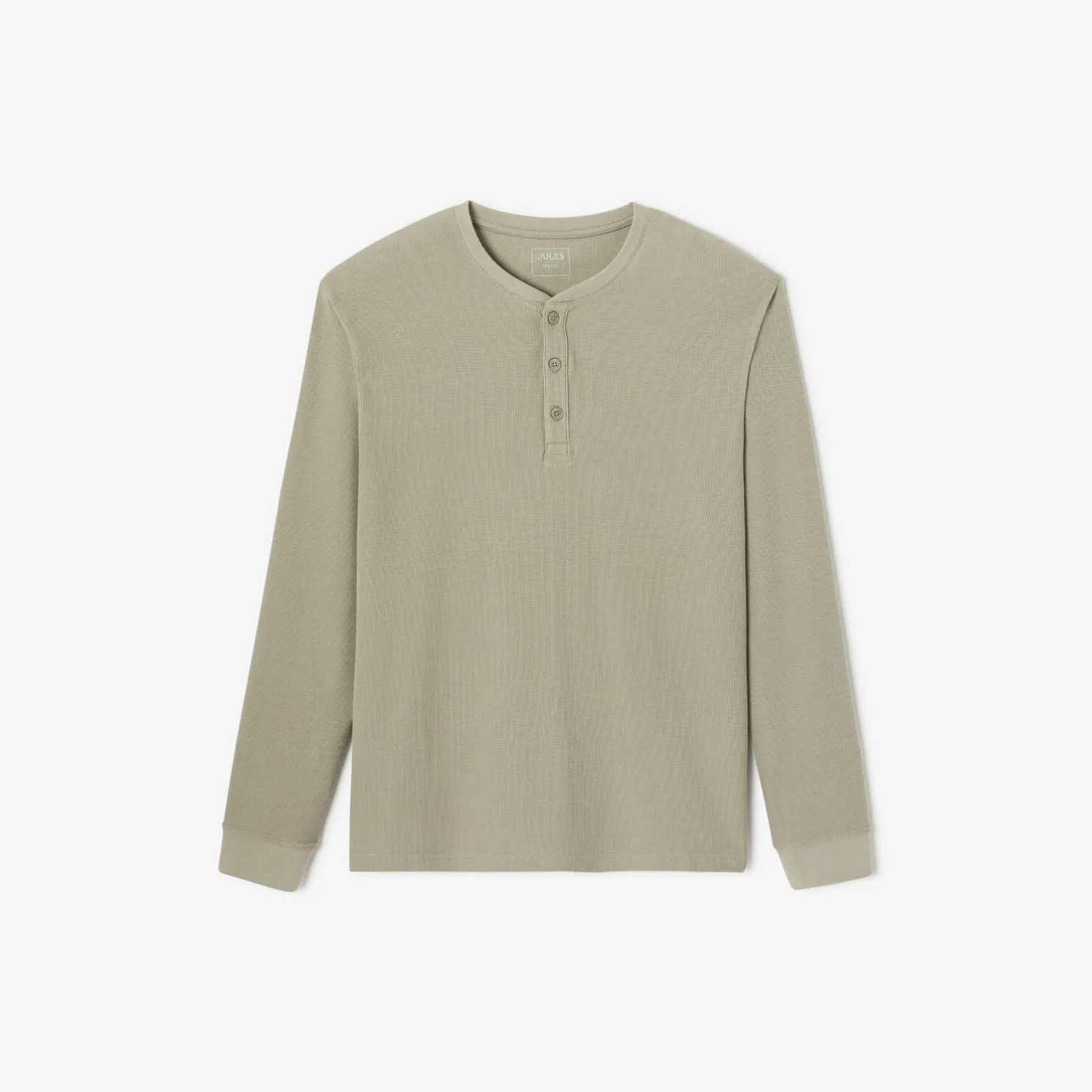 T-shirt met Tunesische kraag in wafelstof