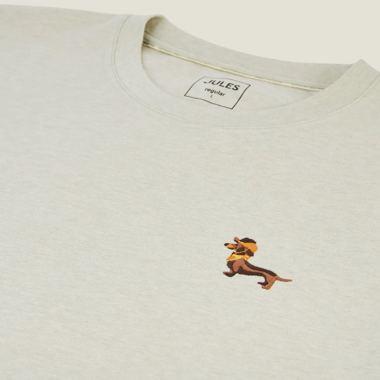 T-shirt van gemêleerd katoenen met ronde hals, ka