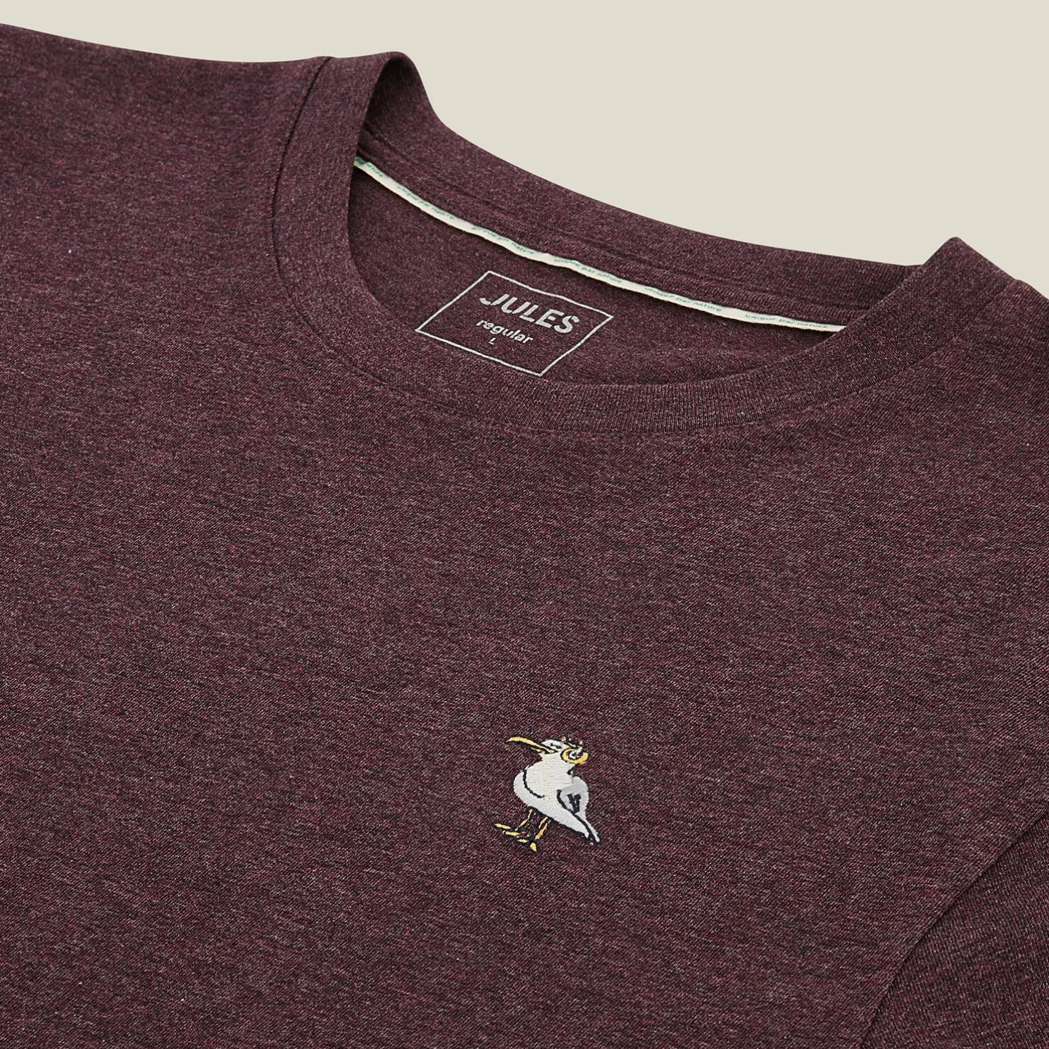 T-shirt van gemêleerd katoenen met ronde hals, ka