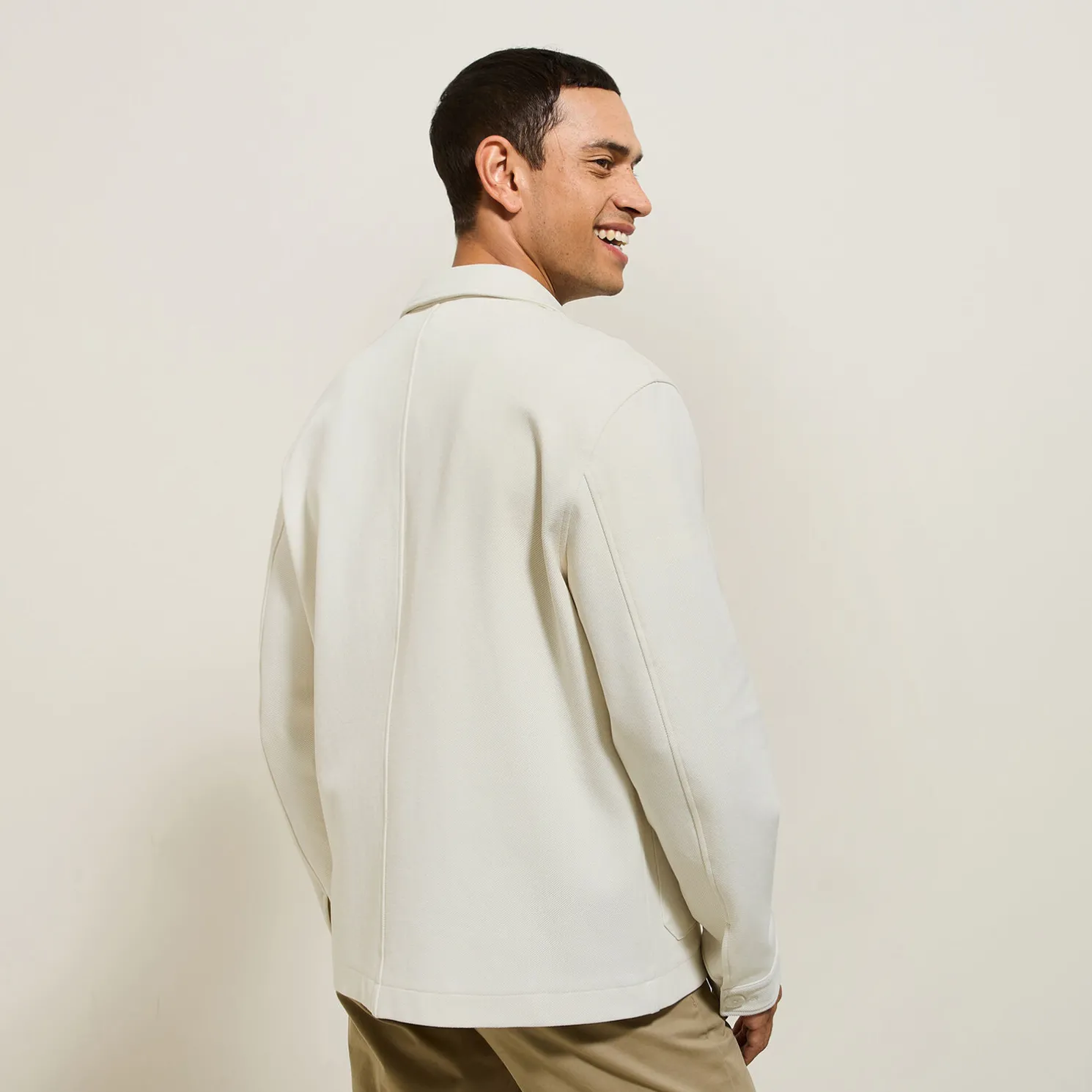 Vest in tricot met boxy snit voor het tussenseizoe