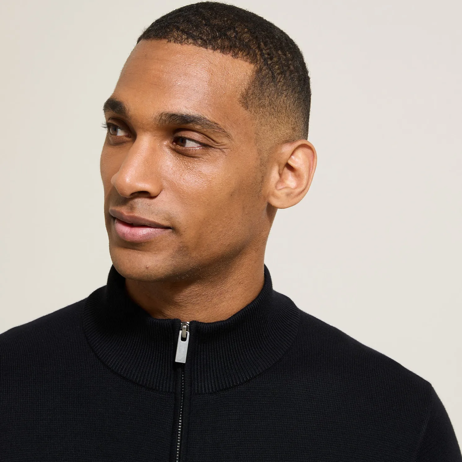 Vest met ristsluiting en opstaande kraag