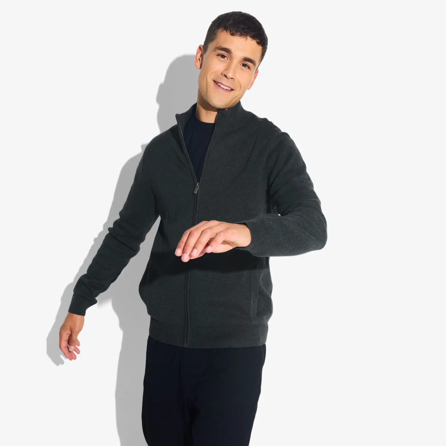 Vest met ristsluiting en opstaande kraag