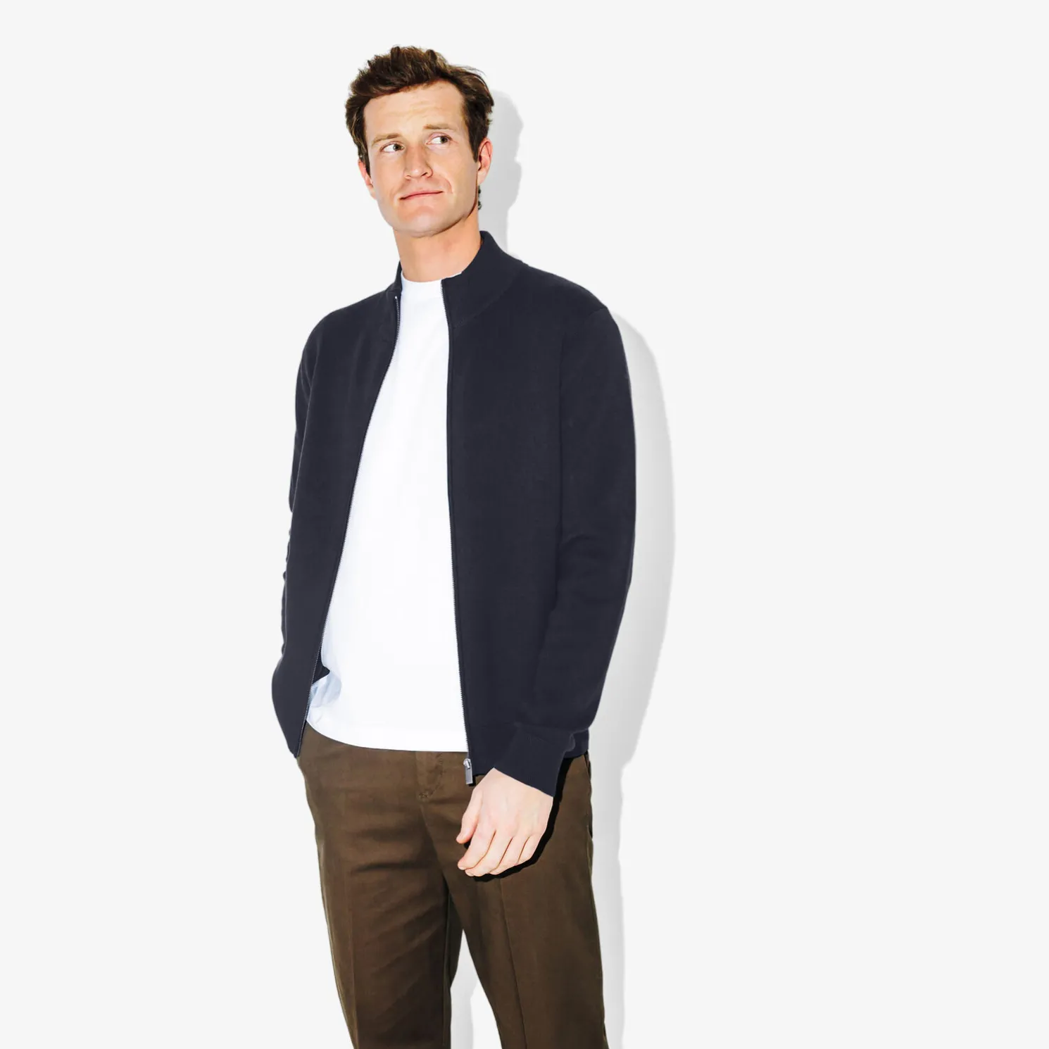 Vest met ristsluiting en opstaande kraag