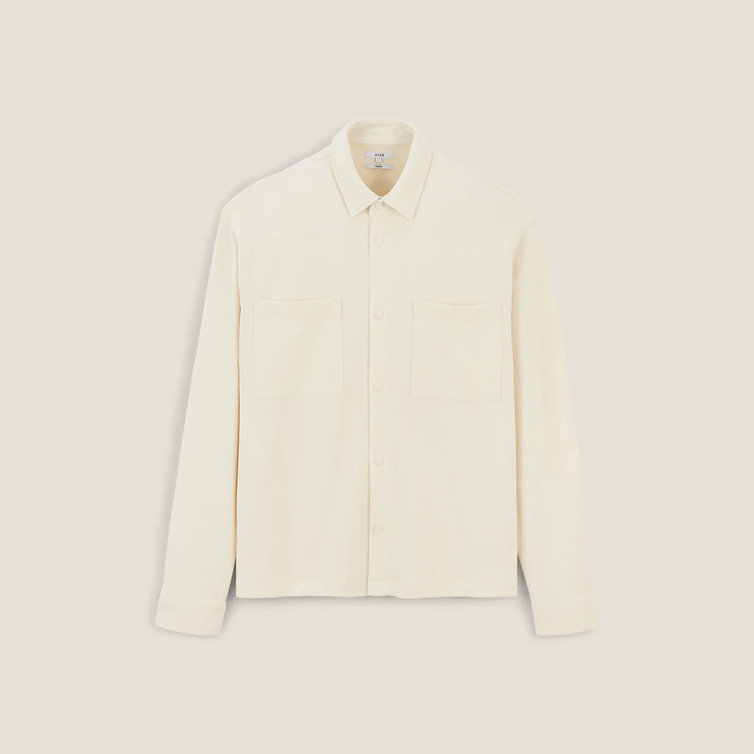 Wollen overhemdjas met hemdskraag