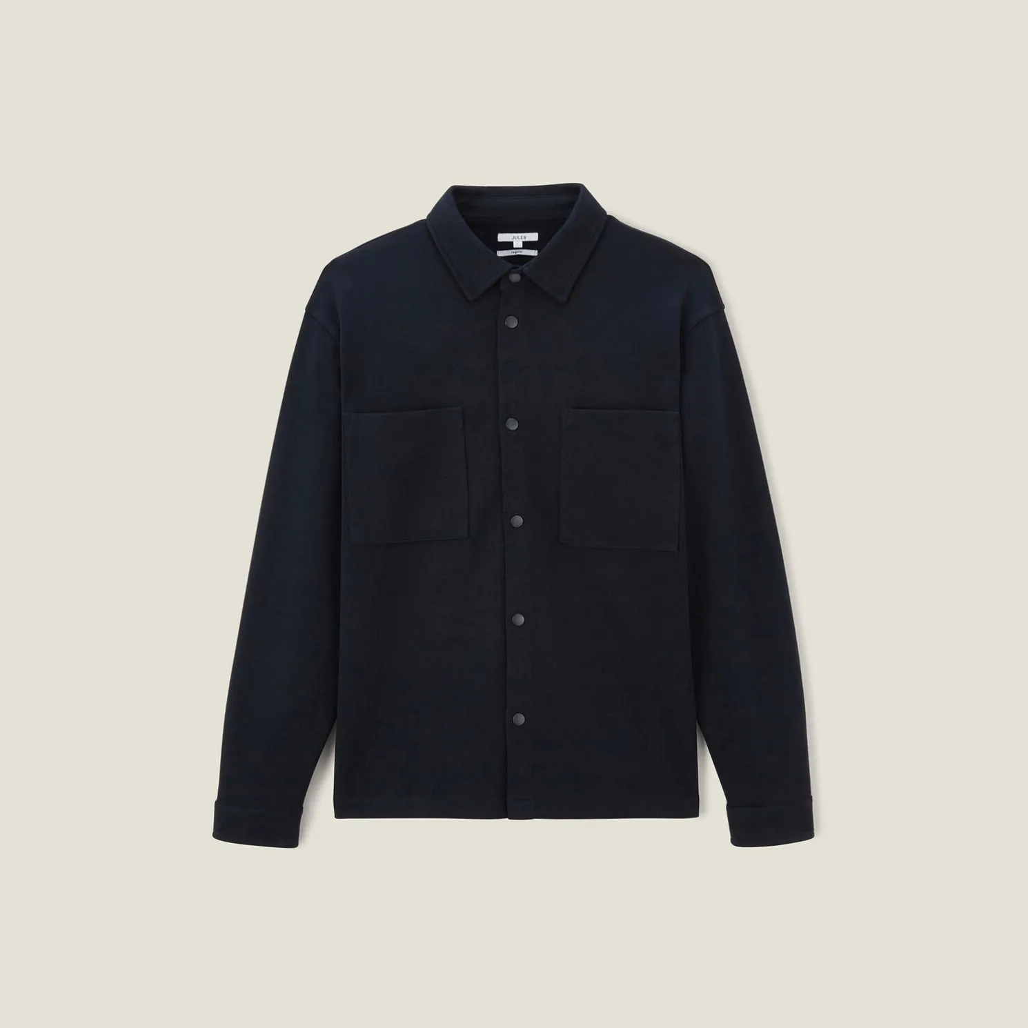 Wollen overhemdjas met hemdskraag