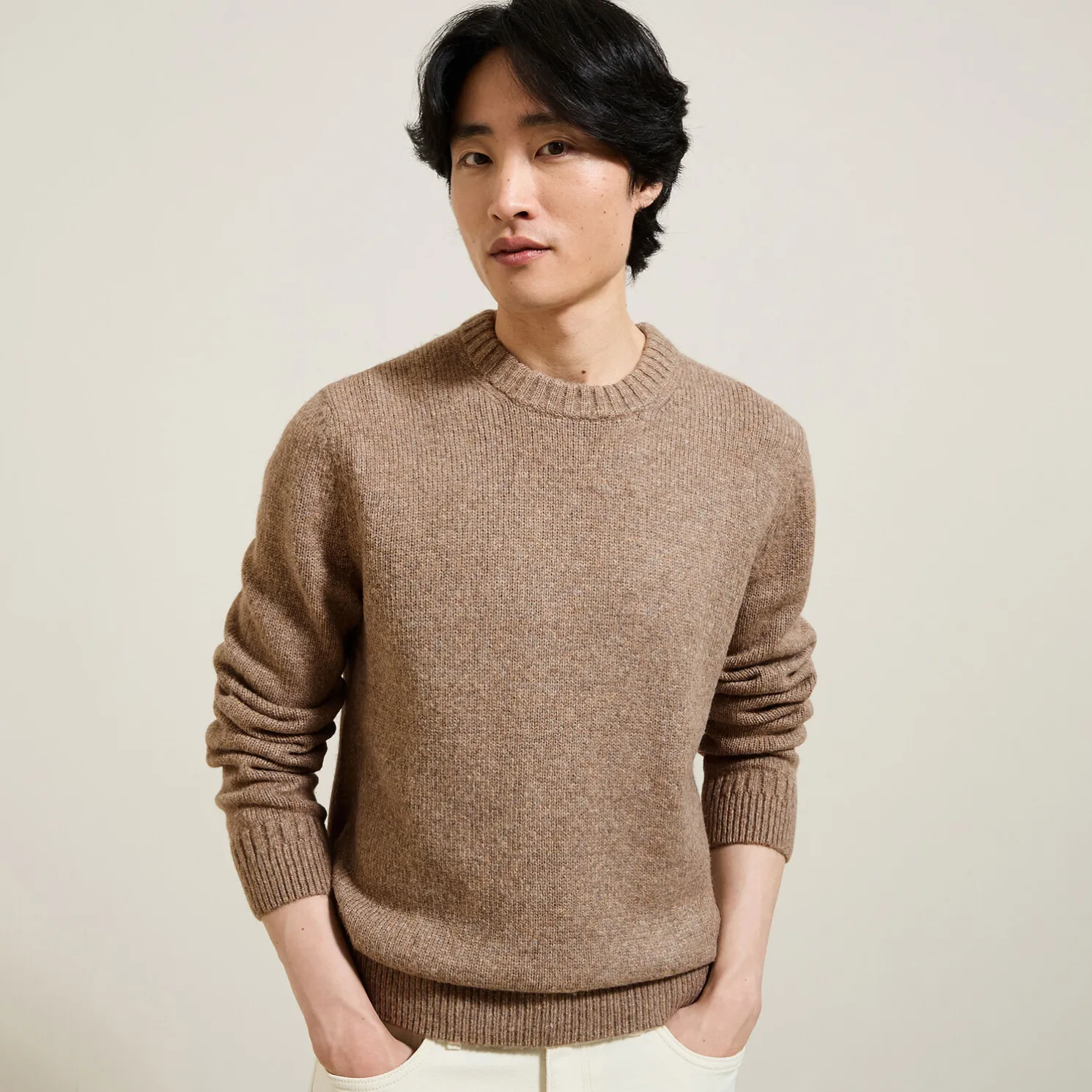 Zachte trui met ronde hals