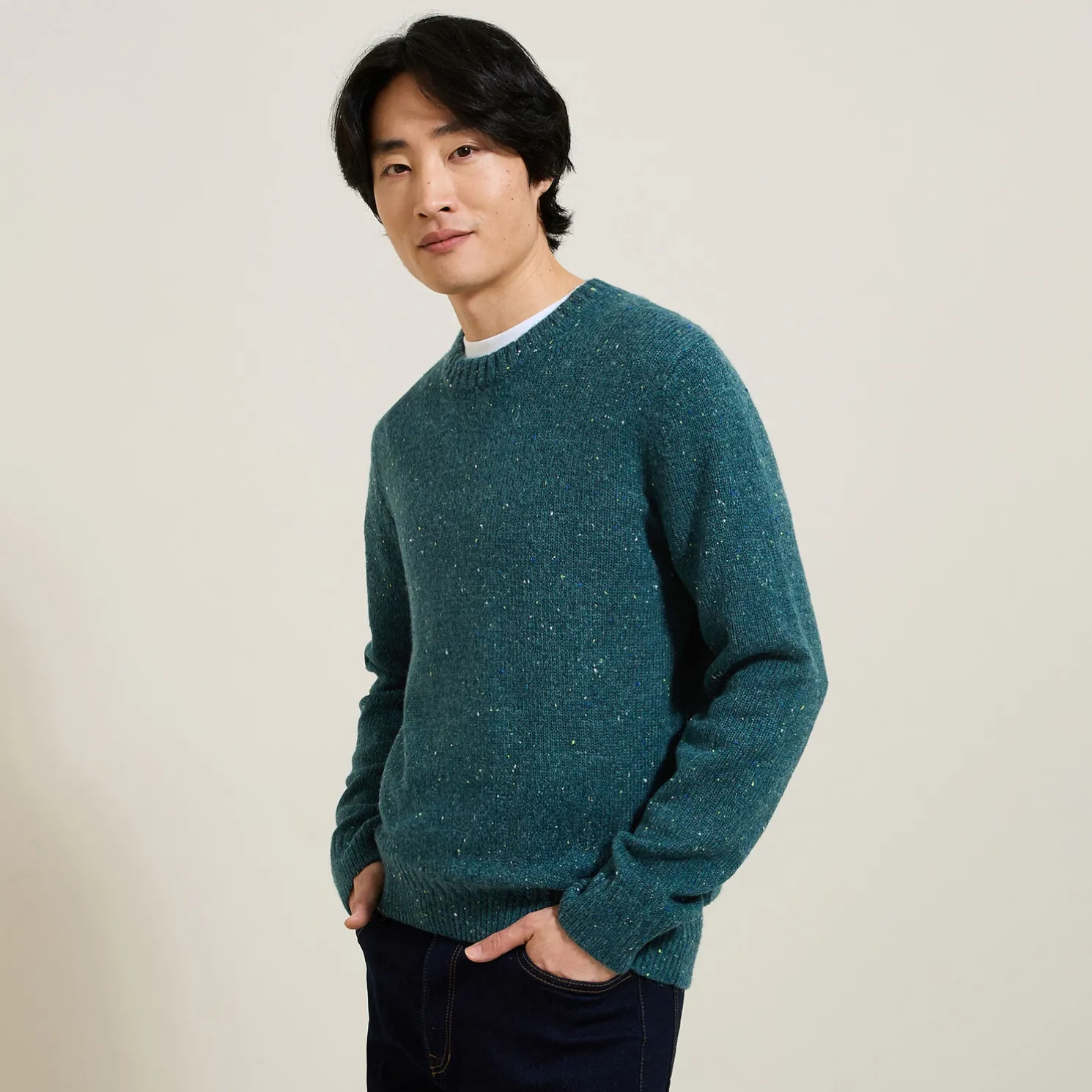 Zachte trui met ronde hals