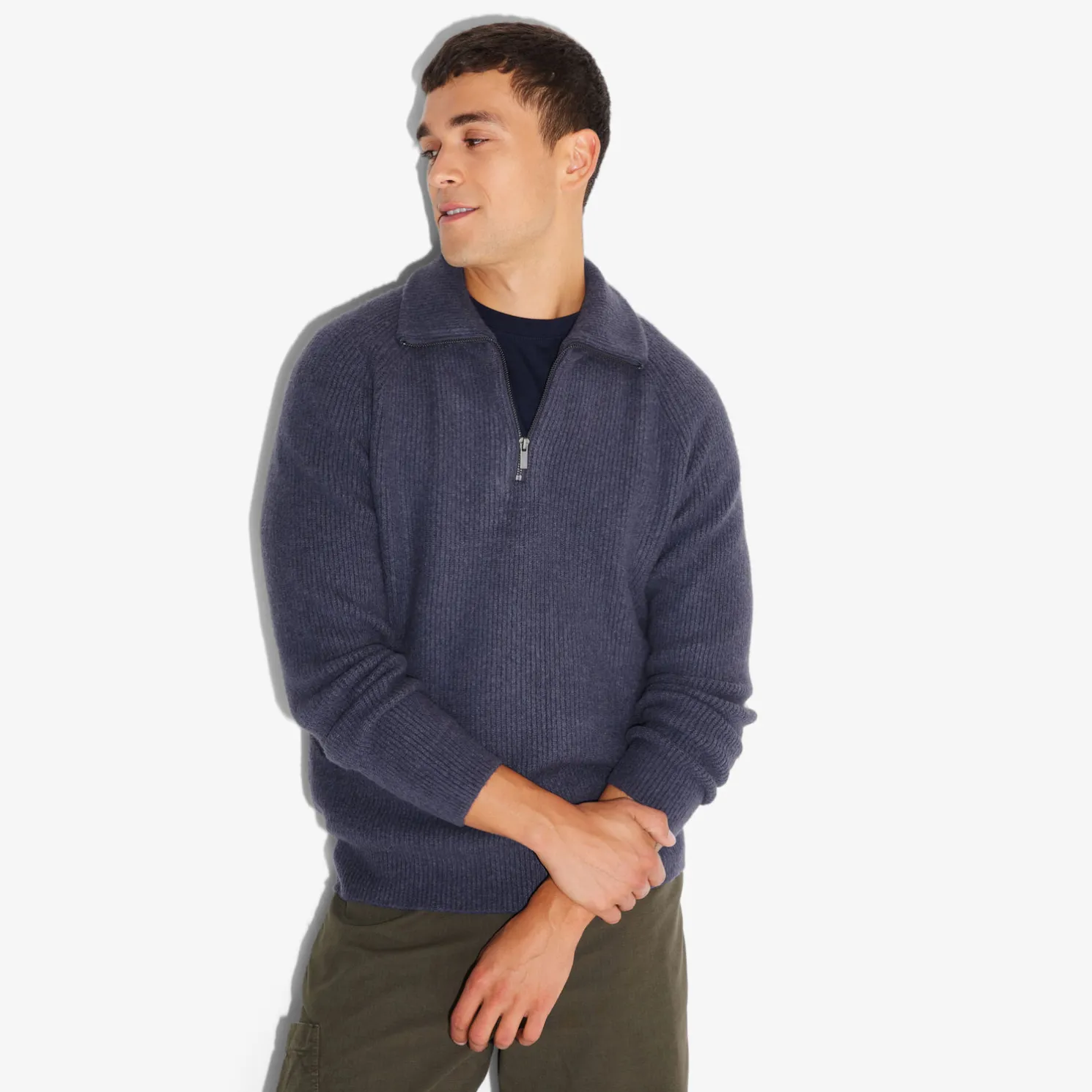 Zachte trui met truckerskraag